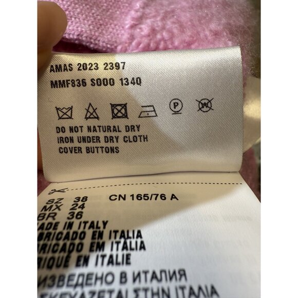 Miu Miu Pink Bouclé Wool-Blend Button-Up Cardigan With Pockets - Picture 16 of 16